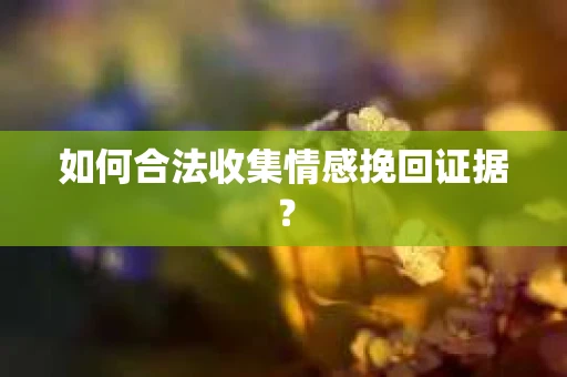 如何合法收集情感挽回证据? 如何合法收集情感挽回证据?