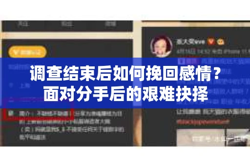 调查结束后如何挽回感情?面对分手后的艰难抉择 调查结束后如何挽回感情?面对分手后的艰难抉择