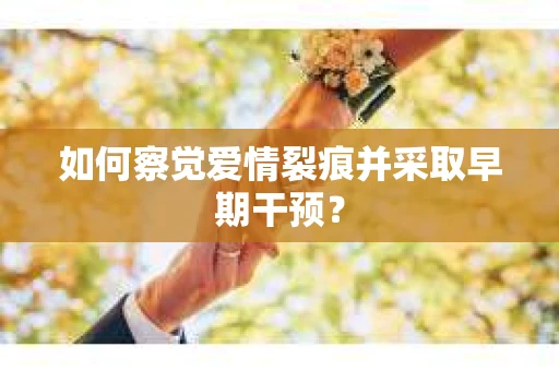 如何察觉爱情裂痕并采取早期干预? 如何察觉爱情裂痕并采取早期干预?